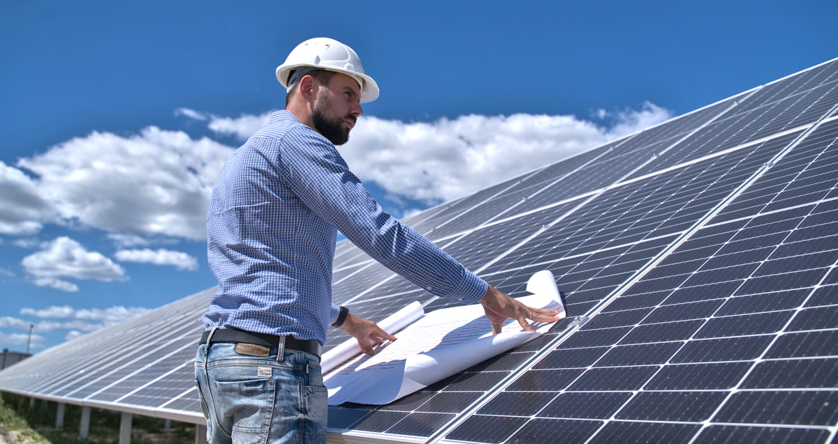 Integrador solar no trabalho